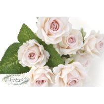   Rózsa csokor 7 ágú fej 5 cm, hossz 31 cm, púder rózsaszín