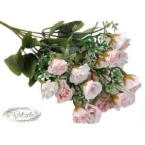   Rózsabimbós csokor 5 ágú, 25 db fej van rajta,  fej: 2,5*2 cm cm, hossz 35 cm, púder rózsaszín