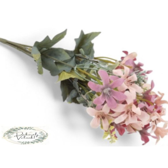 Kőtörőfű csokor világos mályva 33 cm 5 szál mű virágokkal, zölddel