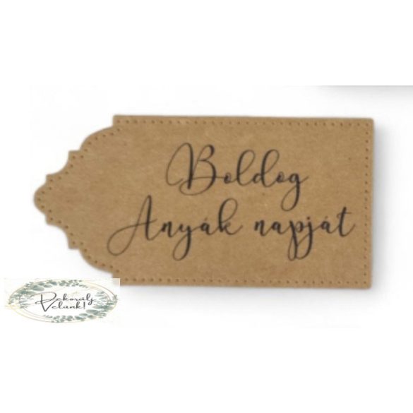 Dekor kártya Boldog Anyák napját 6,4*3,2cm , karton natúr