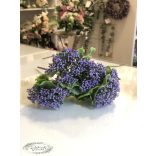 Mű bodza csokor 28 cm hamvas zöld levelekkel 5 szál , lila