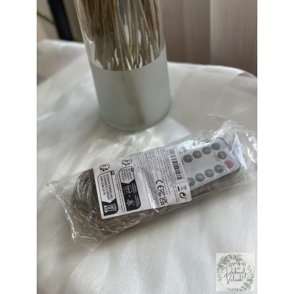Fény füzér 6*3 m LED  meleg fehér távirányítóval USB