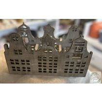 Faház kaspó 28*10*16 cm szürke mécses