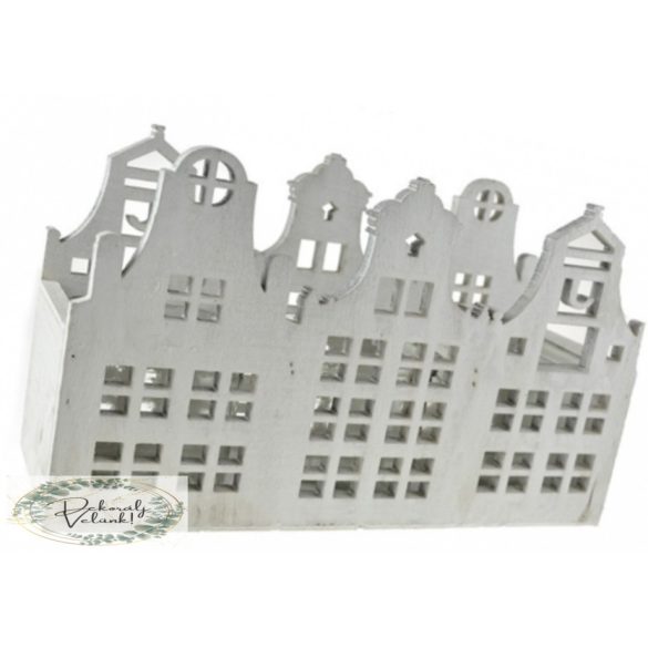Faház kaspó 25*10*16 cm szürke mécses