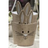 Kosár nyuszifej  nyúl filc 14,5*11*21 krém bézs natúr