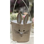 Kosár nyuszifej  nyúl filc 14,5*11*21 krém bézs natúr