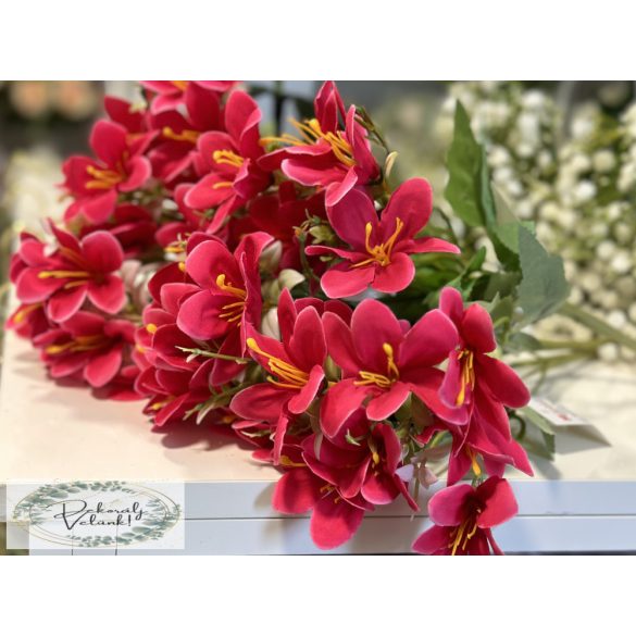 Liliom 5 fej 33 cm pink magenta